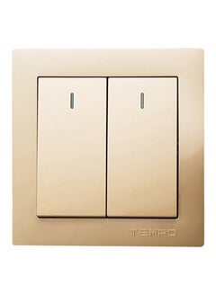 Buy 2 Gang 2Way Wall Switch Gold 7x7cmcentimeter in Saudi Arabia