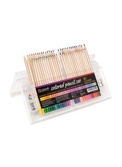 اشتري طقم أقلام رصاص خشبية ملونة للرسم مكون من 60 قطعة متعدد الألوان في الامارات