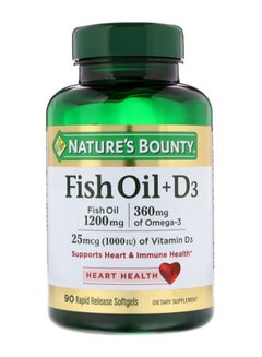 Buy Fish Oil Plus D3 - 90 Rapid Release Softgels in UAE