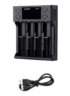 Buy 4 Slots Smart Battery Charger LCD With USB Cable Black in Saudi Arabia