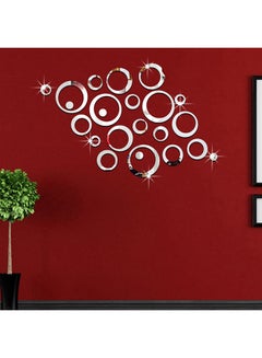 Buy 3D Mirror Pattern Wall Sticker Silver in UAE