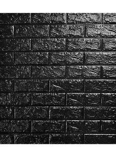 Buy 3D Brick Pattern Bedroom Wallpaper Black 77x70centimeter in UAE