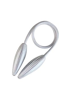 Buy 2-Piece Exquisite Design Magnetic Curtain Holder Silver 55centimeter in Saudi Arabia