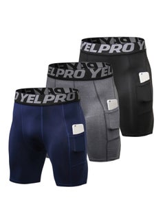 اشتري 3-Piece Compression Underwear Shorts M في السعودية