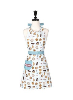 Buy Milk And Cookie Printed Apron White/Brown/Blue 30x31x0.1inch in Egypt