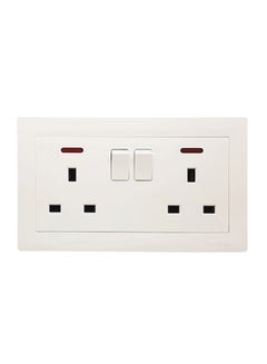 اشتري High Grade Double Switched Socket White 14 x 7cm في السعودية