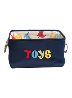 Buy Toys Word Printed Storage Basket Blue/Red/Yellow 40x28x22centimeter in UAE