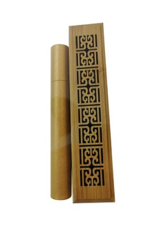 Buy 2-Piece EZIBH20 Wooden Incense Stick Holder And Ash Catcher Set Brown 15x6centimeter in UAE