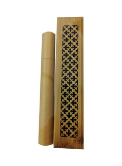 Buy 2-Piece EZIBH23 Wooden Incense Stick Holder And Ash Catcher Set Brown 15x6centimeter in UAE