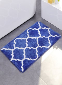 Buy Anti-Skid Water Absorbent Bathroom Mat Blue/White 45 x 65centimeter in Saudi Arabia