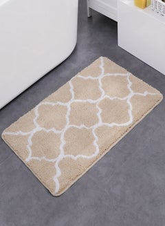 Buy Anti-Skid Water Absorbent Bathroom Mat Beige/White 45 x 65centimeter in UAE