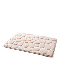 Buy 3D Pebble Design Bathroom Mat Beige 39.5 x 58cm in Saudi Arabia