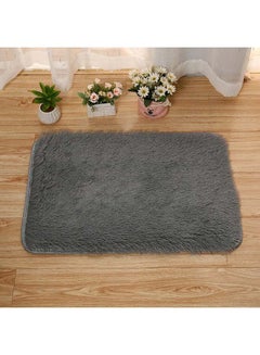 Buy Anti-Skid Quick Dry Bathroom Mat Grey 40 x 60cm in Saudi Arabia