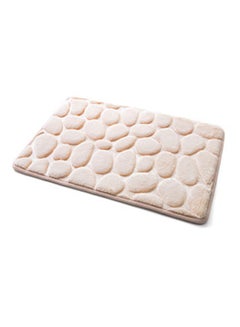 Buy Pebble Design Bathroom Mat Beige 40 x 60cm in Saudi Arabia