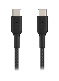 اشتري كابل Usb-C إلى Usb-C مضفر من بيلكين (كابل شحن سريع Usb Type-C لأجهزة سامسونج، وبكسل، وآي باد برو والمزيد) - بطول 1 م، أسود أسود في الامارات