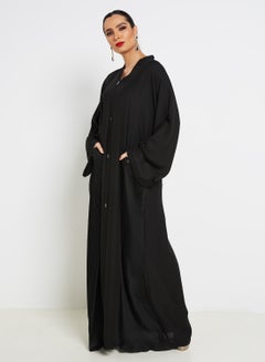 اشتري Embroidered Abaya Black في الامارات