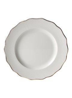 Buy Viva Ceramic Dessert Plate White/Gold 21x21cm in UAE