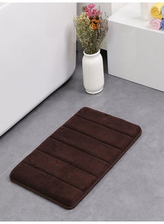 Buy Anti-Skid Quick Dry Bathroom Mat Dark Brown 40 x 60cm in Saudi Arabia