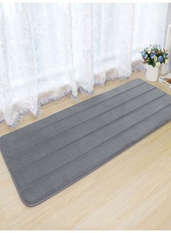 Buy Stripped Pattern Anti-Skid Bath Mat Grey 80 x 120centimeter in Saudi Arabia