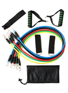 Buy 11-Piece Multi-Functional Muscle Strength Yoga Training Rope Set 22 x 6cm in Egypt