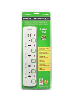 Buy Universal Power Extension Cord White in UAE