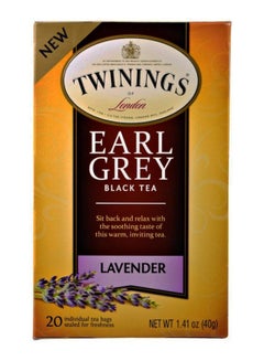 Buy 20 Lavender Earl Grey Black Tea Bags 40grams in UAE