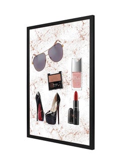 Buy Fashion And Make-Up Items Wall Art Frame Painting Multicolour 53 x 73cm in Saudi Arabia