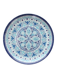 Buy Melamine Round Tray Blue/White 45cm in UAE