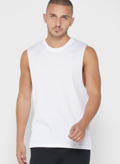 Buy Sleeveless Vest White in Saudi Arabia