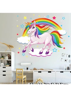 Buy Decorative Unicorn Pattern Wall Sticker Multicolour 40 x 50cm in UAE