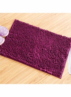 Buy Anti-Skid Water Absorbent Bathroom Mat Dark Lilac One Size in UAE