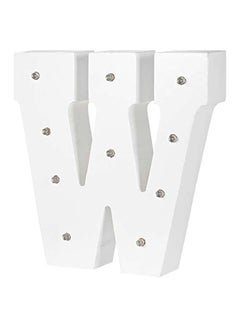 Buy Letter W Shaped Decorative LED Light Wood White 16 x 16cm in Saudi Arabia