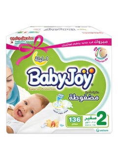 Buy Compressed Tape Diaper, Size 2, Jumbo Box, 3.5-7 KG, Count 136 in Saudi Arabia