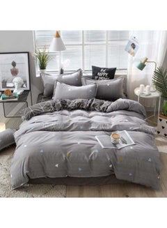 Buy 3-Piece Simple Fashion Design Bedding Set Polyester Grey Single in Saudi Arabia