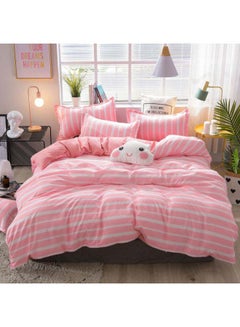 Buy 4-Piece Simple Life Bedding Set Polyester Pink in Saudi Arabia