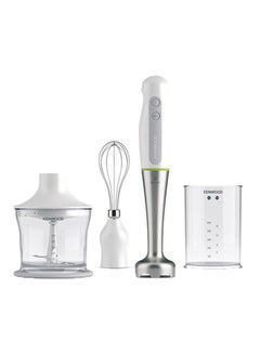 Buy Hand Blender, Stainless Steel Wand, Chopper, 0.5L Beaker, Whisk, Turbo Function, Triblade Technology OWHDP109WG White in UAE