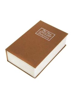 اشتري خزينة على شكل كتاب بتصميم قاموس ومزودة بقفل ومفتاح بني/ أبيض 17x9سنتيمتر في السعودية