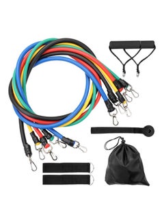 Buy 11-Piece Yoga Resistance Belt With Bag 22x6x19.00cm in UAE