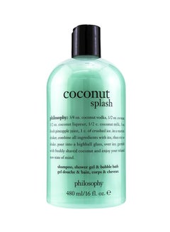 Buy Coconut Splash Shampoo Shower Gel And Bubble Bath 480ml in UAE