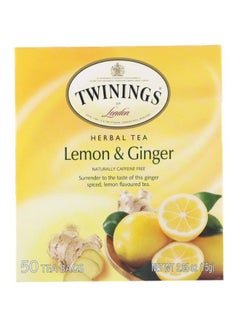 Buy 50 Lemon And Ginger Herbal Tea Bags 2.65ounce in UAE
