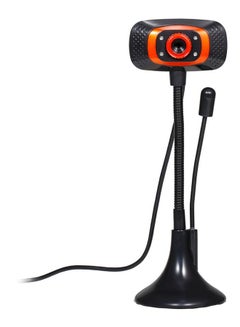 Buy USB Drive-Free Web Camera With Microphone Black/Orange in UAE