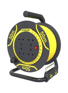 Buy 4-Socket Rugged Power Reel Black/Yellow 50meter in UAE