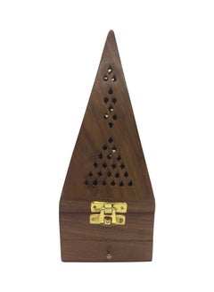 Buy Pyramid Shape Incense Burner Holder Brown 20x9centimeter in UAE