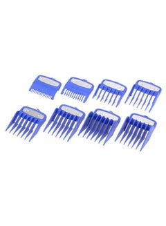 Buy 8-Piece Professional Hair Clipper Guide Comb Set Blue/Silver in UAE