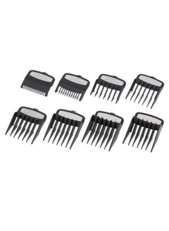 Buy 8-Piece Professional Hair Clipper Guide Comb Set Black/Silver in UAE