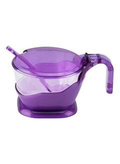 Buy Sugar Bowl With Lid And Spoon Violet 0x10.5x7cm in UAE