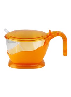 Buy Sugar Bowl With Lid And Spoon Yellow 0x10.5x7cm in UAE