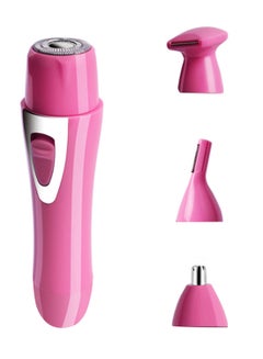 Buy 4-In-1 USB Rechargeable Trimmer With Removable Heads Pink/White/Silver in UAE