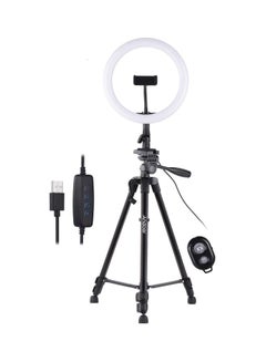 Buy LED Ring Light With Tripod Stand White/Black in Saudi Arabia