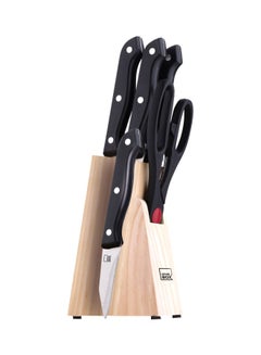 Buy 6-Piece Knife Set Black/Beige/Silver in Saudi Arabia